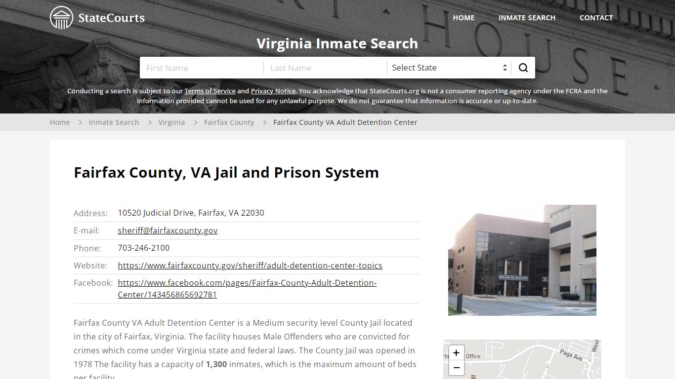 Fairfax County VA Adult Detention Center Inmate Records ...